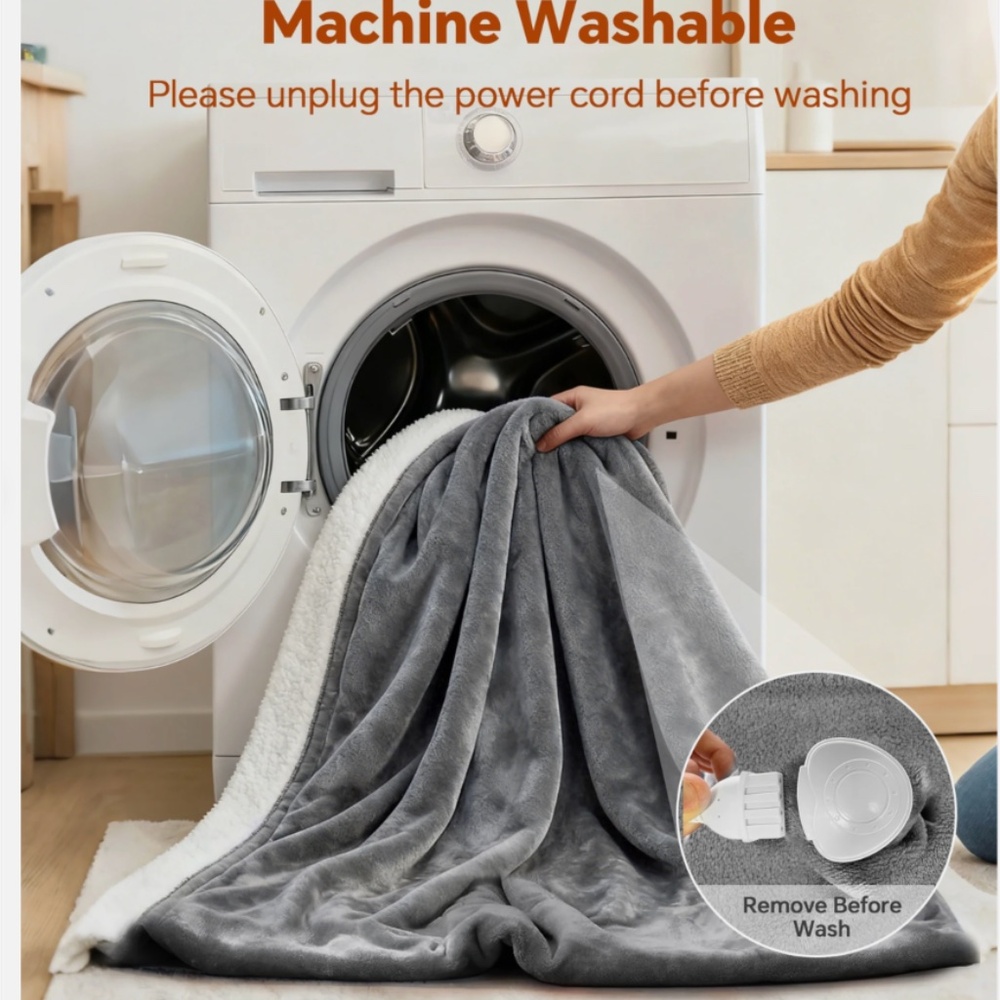 Electric Heated Blanket  50 X 60  with 10 Heating Levels & 1-8H Auto-off. NWB - Picture 5 of 5